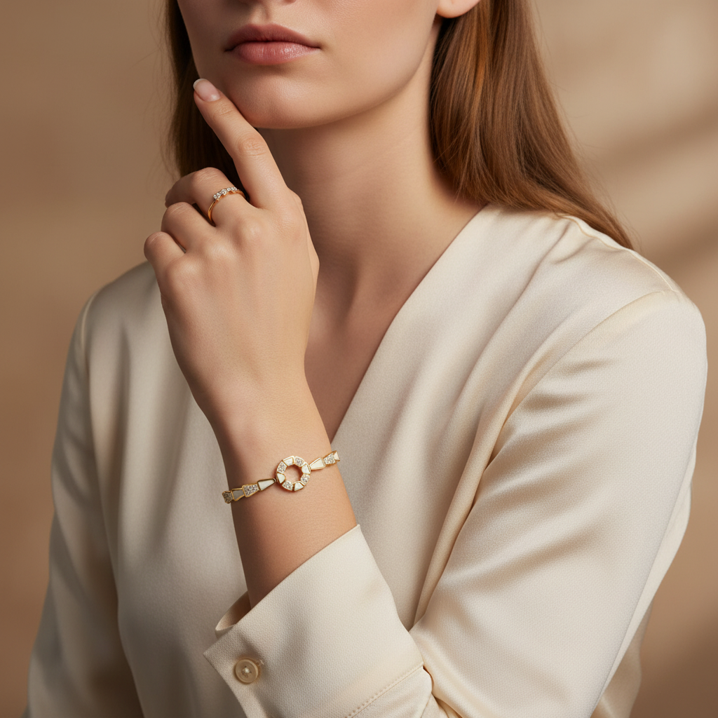Ekrowl Eternal-Glow: Anti-Tarnish Geometric Disc Link Bracelet