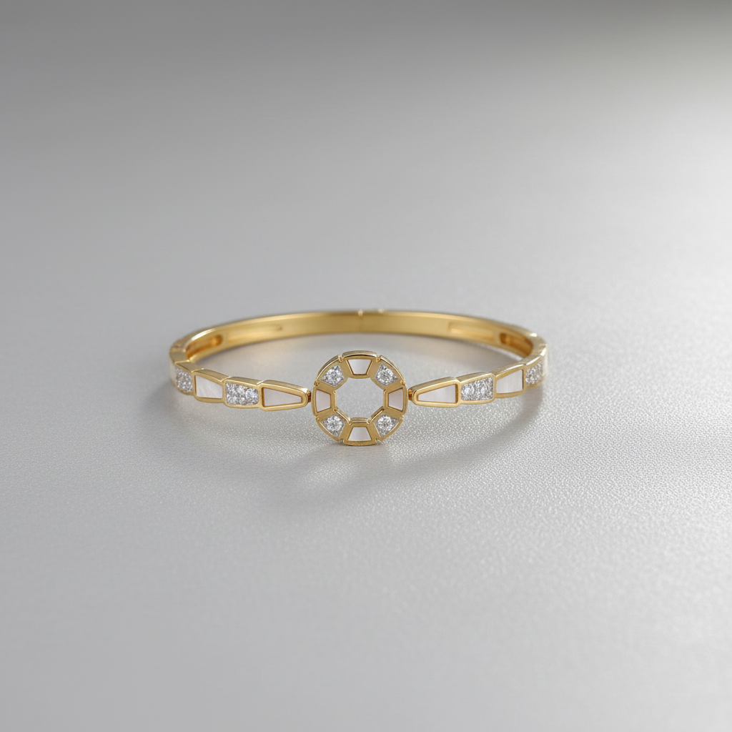 Ekrowl Eternal-Glow: Anti-Tarnish Geometric Disc Link Bracelet