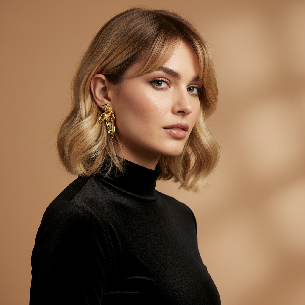 Gilded Orchid Petal Sculpted Studs