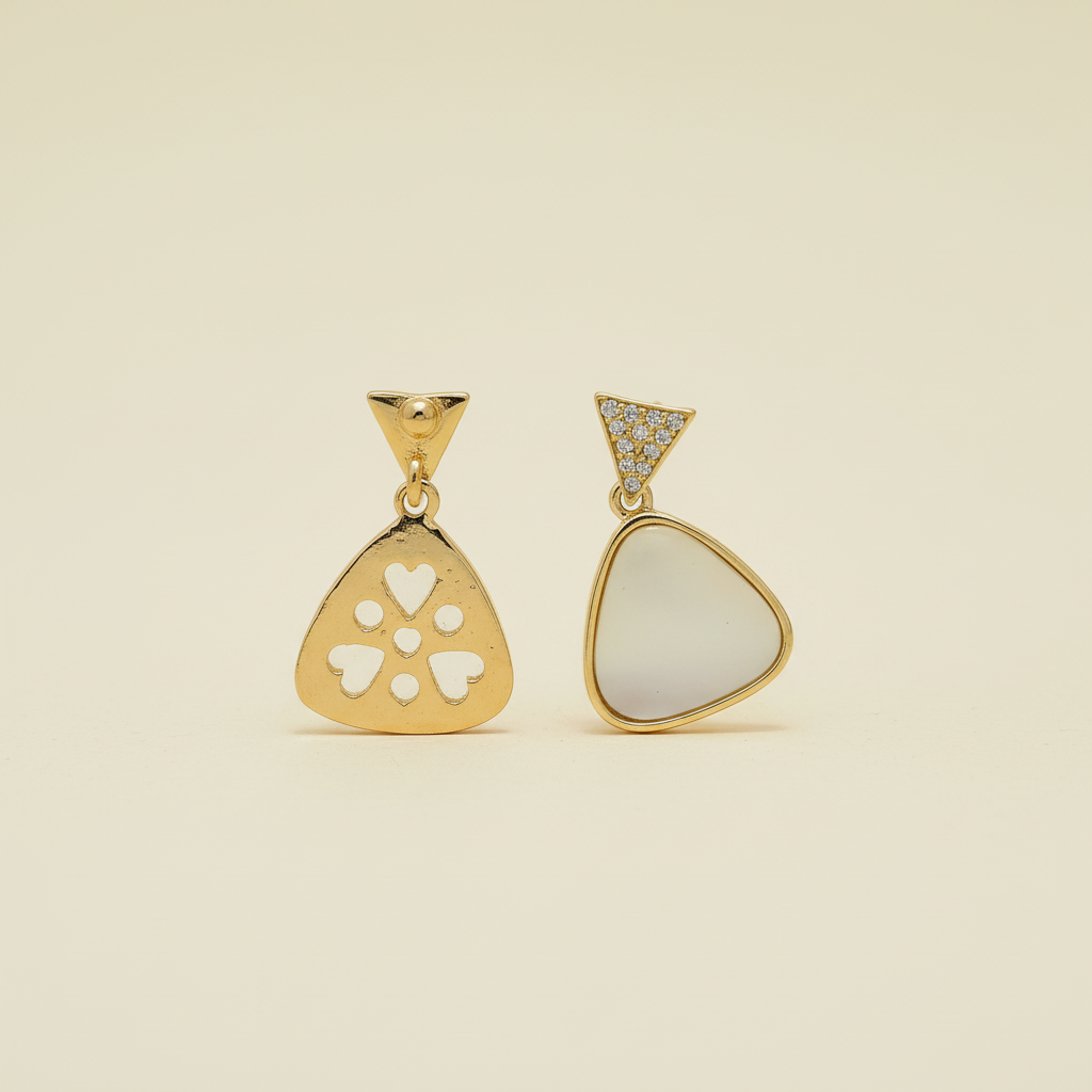Crystal Triangle & Moonlight Drop Earrings